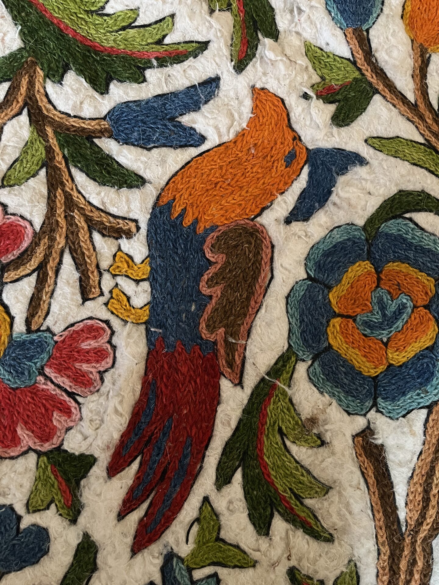 Vintage Crewel Work Rug - The Retro Business